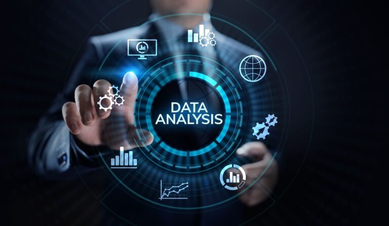 data analysis business intelligence analytics internet technology concept.